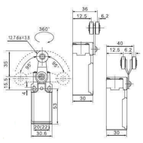 Limit Switch TIANYI XCK-P118 Plastik - Perpaexpo